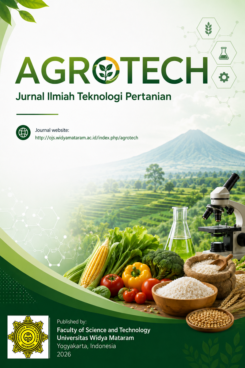 					View Vol. 8 No. 1 (2026): Agrotech: Jurnal Ilmiah Teknologi Pertanian
				